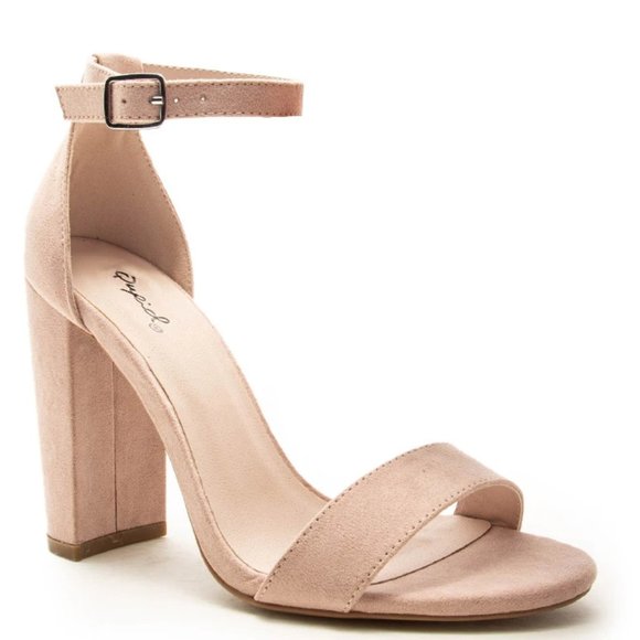 Shoes - Blush Block Heel Sandal